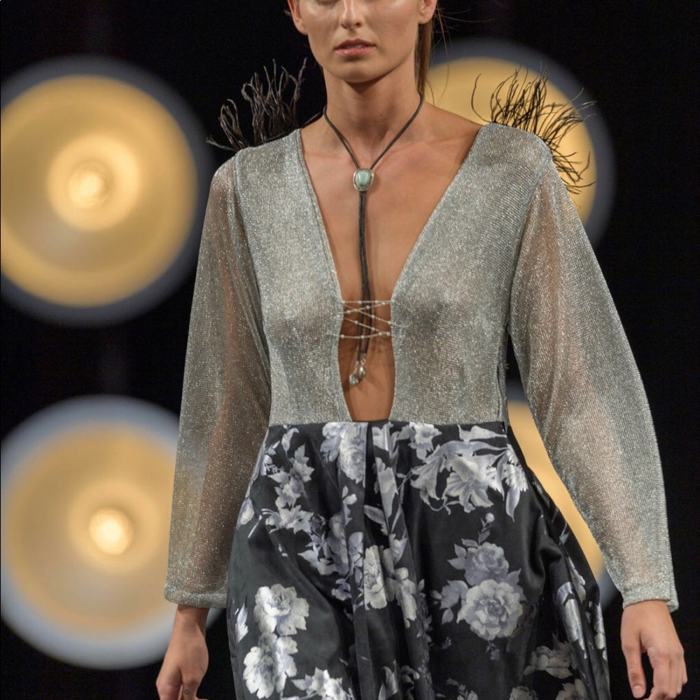 Beautiful holiday silver and black dress